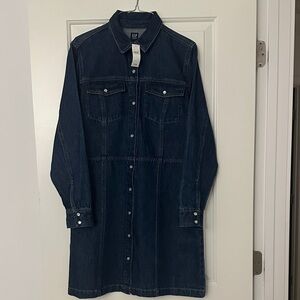 GAP Dark Blue Long Sleeve Denim Dress